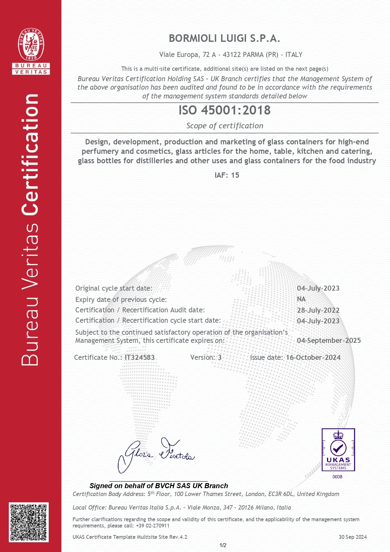 ISO 45001 SAFETY certification